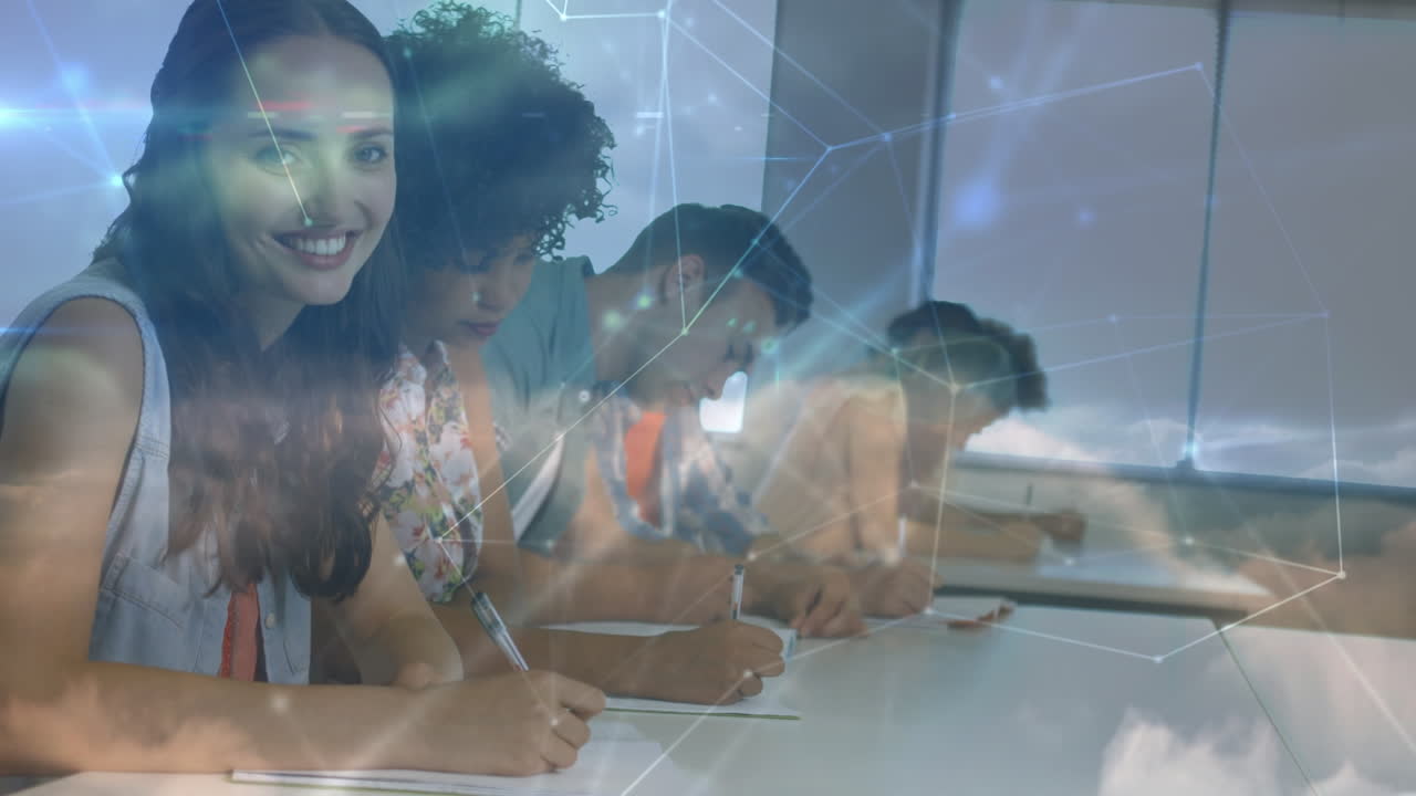 Animation of network of connections over diverse students at university