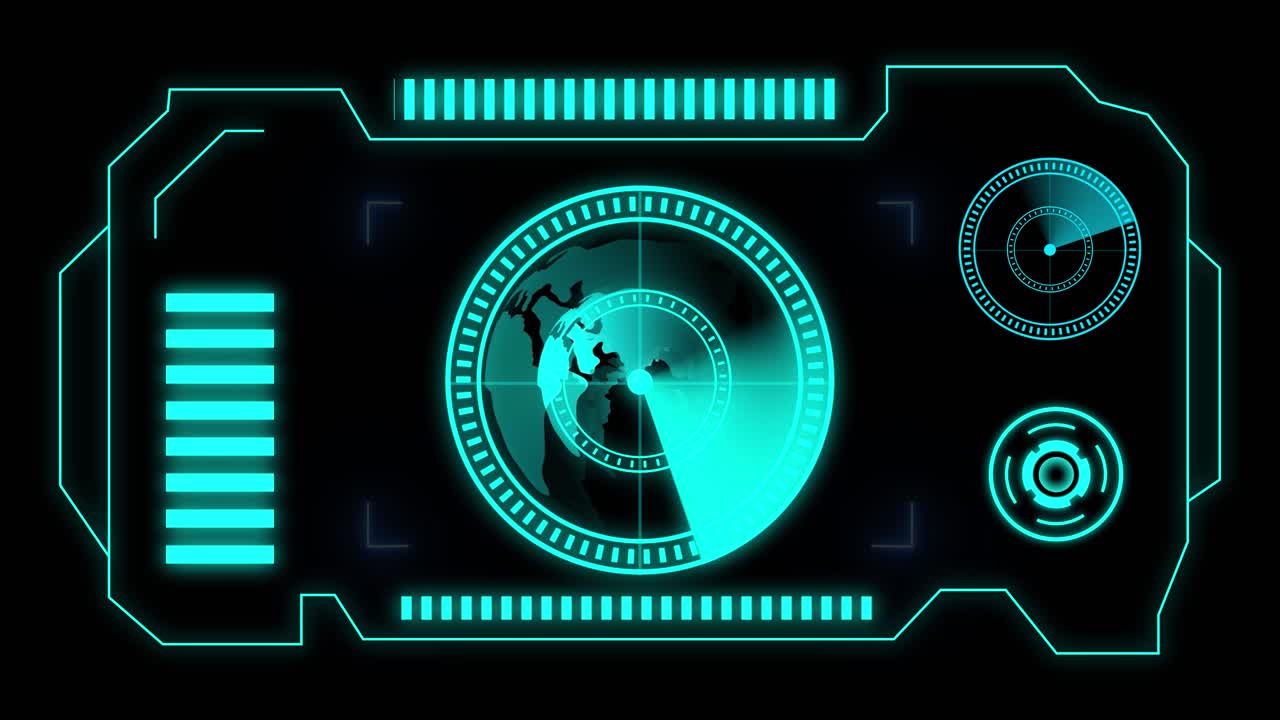 Futuristic HUD User Interface with World Map