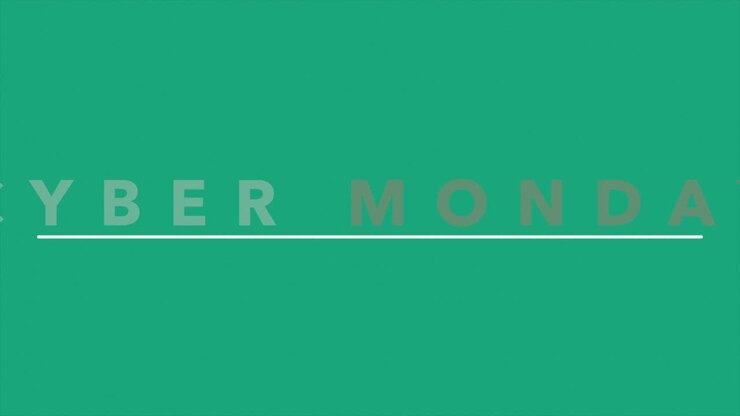 Modern Cyber Monday text on green gradient