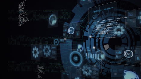 animación de iconos y procesamiento de datos a través del escaneo de alcance
