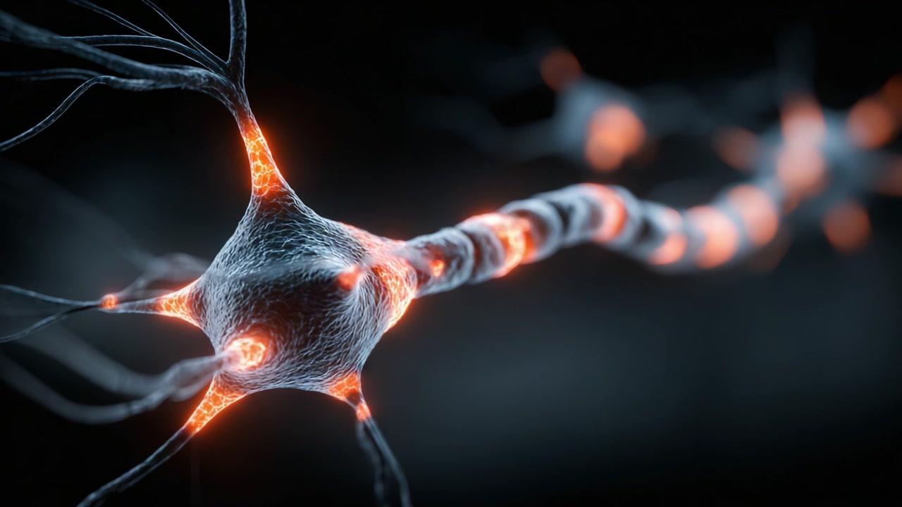 Intricate Visualization of Neurons Firing with Electric Signals, Showcasing the Dynamic Interplay of Synapses and Neural Pathways