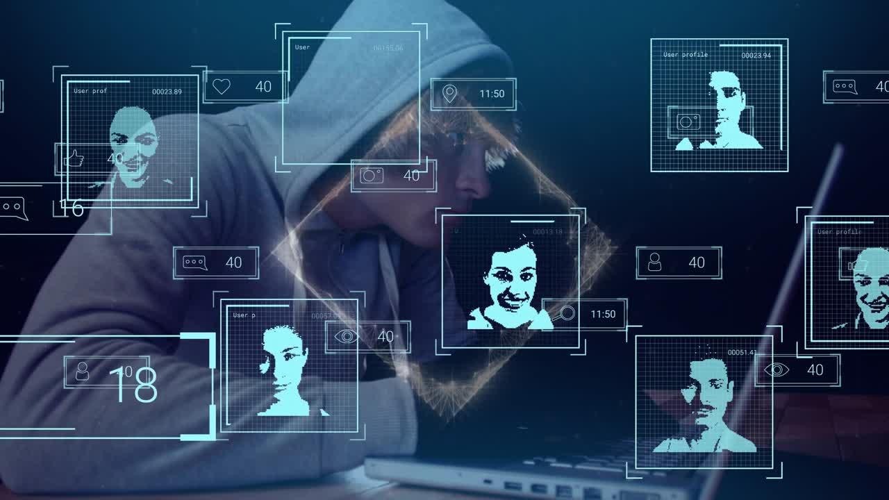 Animation of data processing and chemical formula over caucasian female scientist