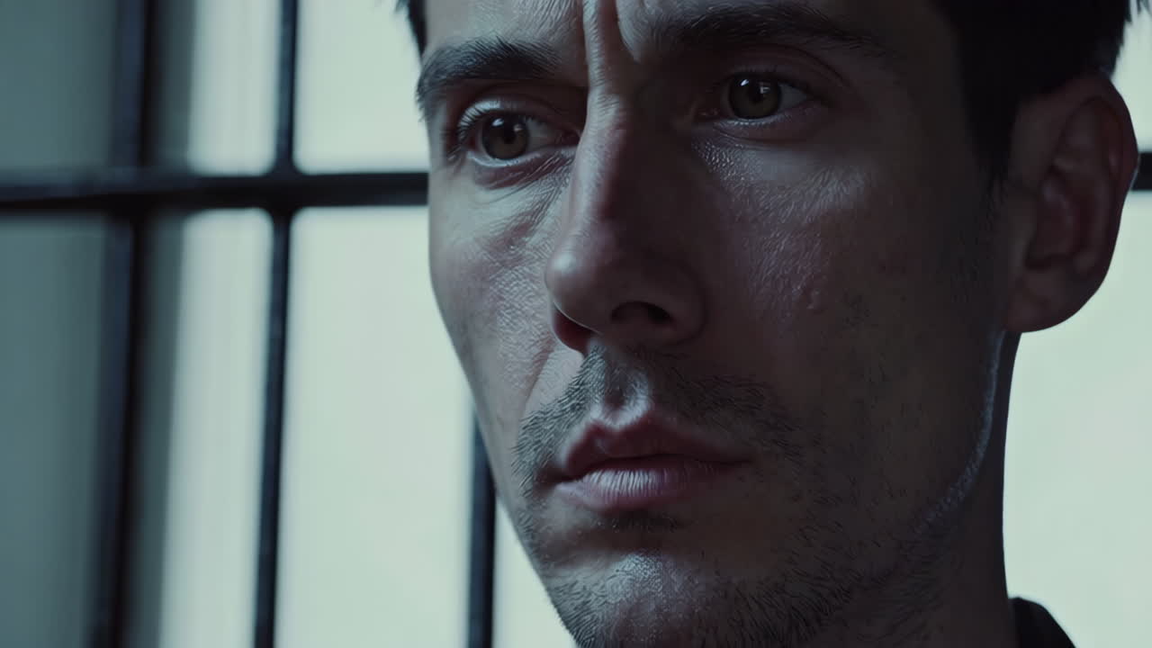 Prisoner in a dark cell