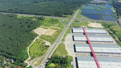 a huge shopping center and parking near it