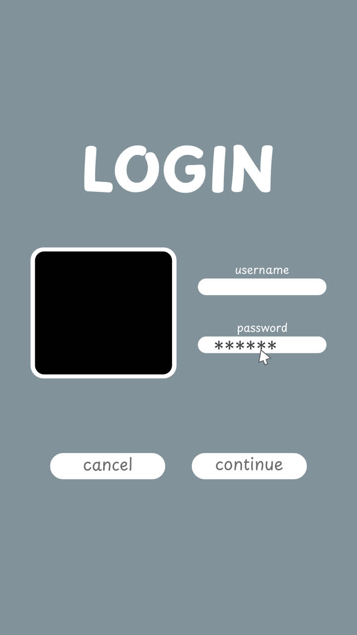 Login Screen with Mouse Cursor Typing Password and Clicking Continue