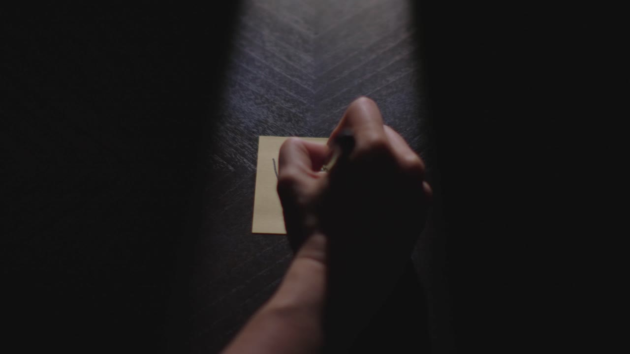 When? written on a Post it Note with a sharpie and placed on a table under dramatic lighting