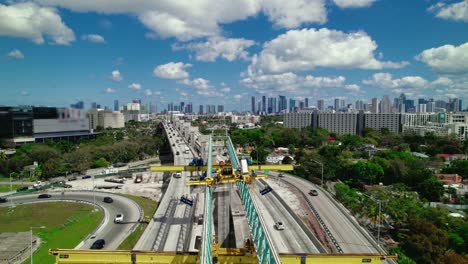 bridge under construction in the city of miami, florida, usa