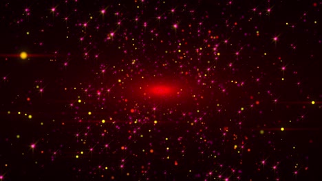 light source and many colorful sparkle and particles. 3d rendering. computer generated elegant background