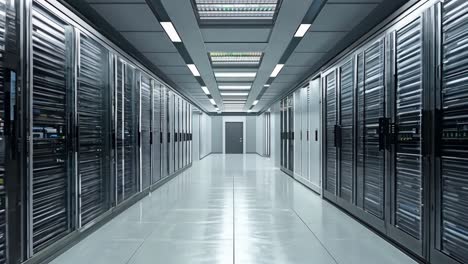 a long row of servers in a server room