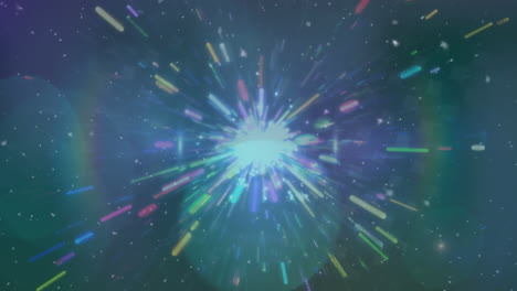 animation of spots of light over colorful explosion background