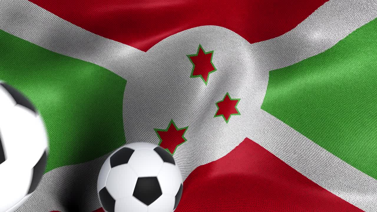 Burundis flag med fodbolde