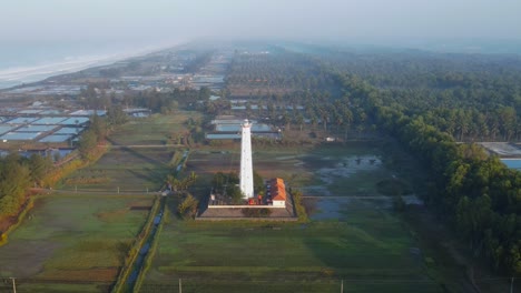 Wide-frontal-view-of-coastal-lighthouse