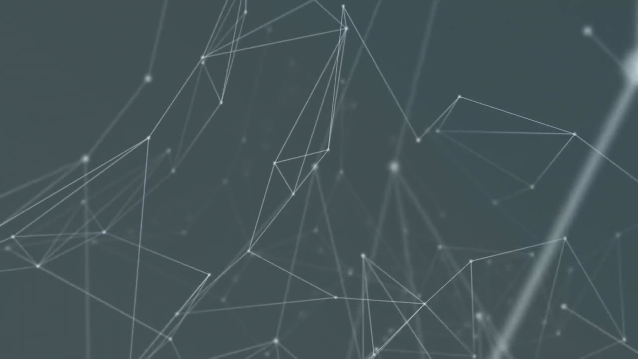 Animation of network of connections over grey background