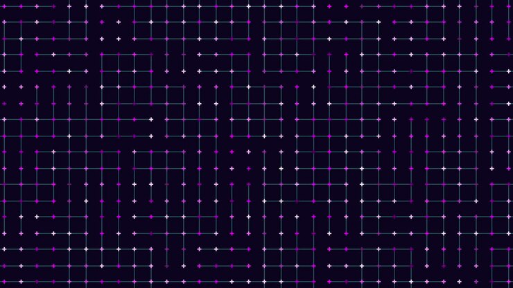 Colorful crosses pattern with connected lines