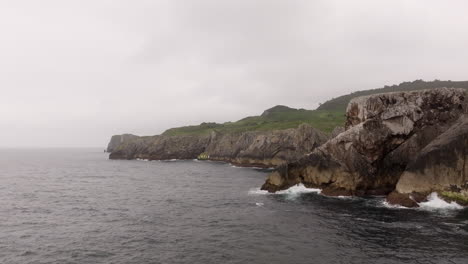 rocky coastline under cloudy sky