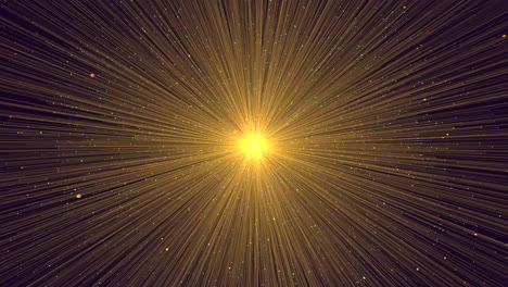 golden sun with radiant rays in a starry sky