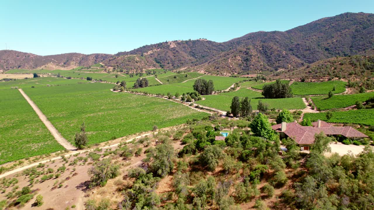 Luxurious Hilltop Mansion With An Outdoor Pool Surrounded By Verdant Vineyards In Cachapoal Province, Chile