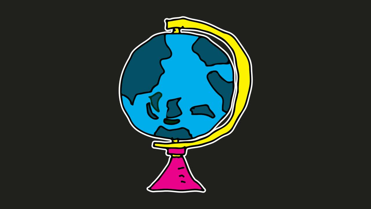 дети рисуют черный фон с темой глобуса