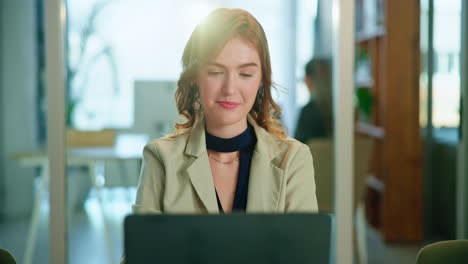 a young businesswoman working in an office