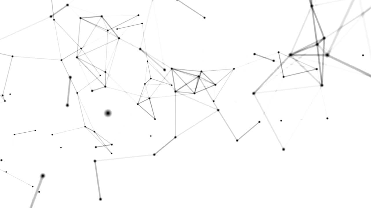 Network animation connected dots on white background. Pleomax effect. Seamless loop 4K