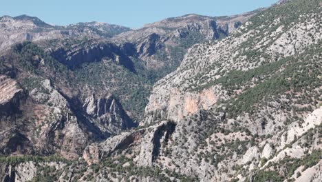 massive rock landscape of taurus mountains in green canyon, antalya province, turkey