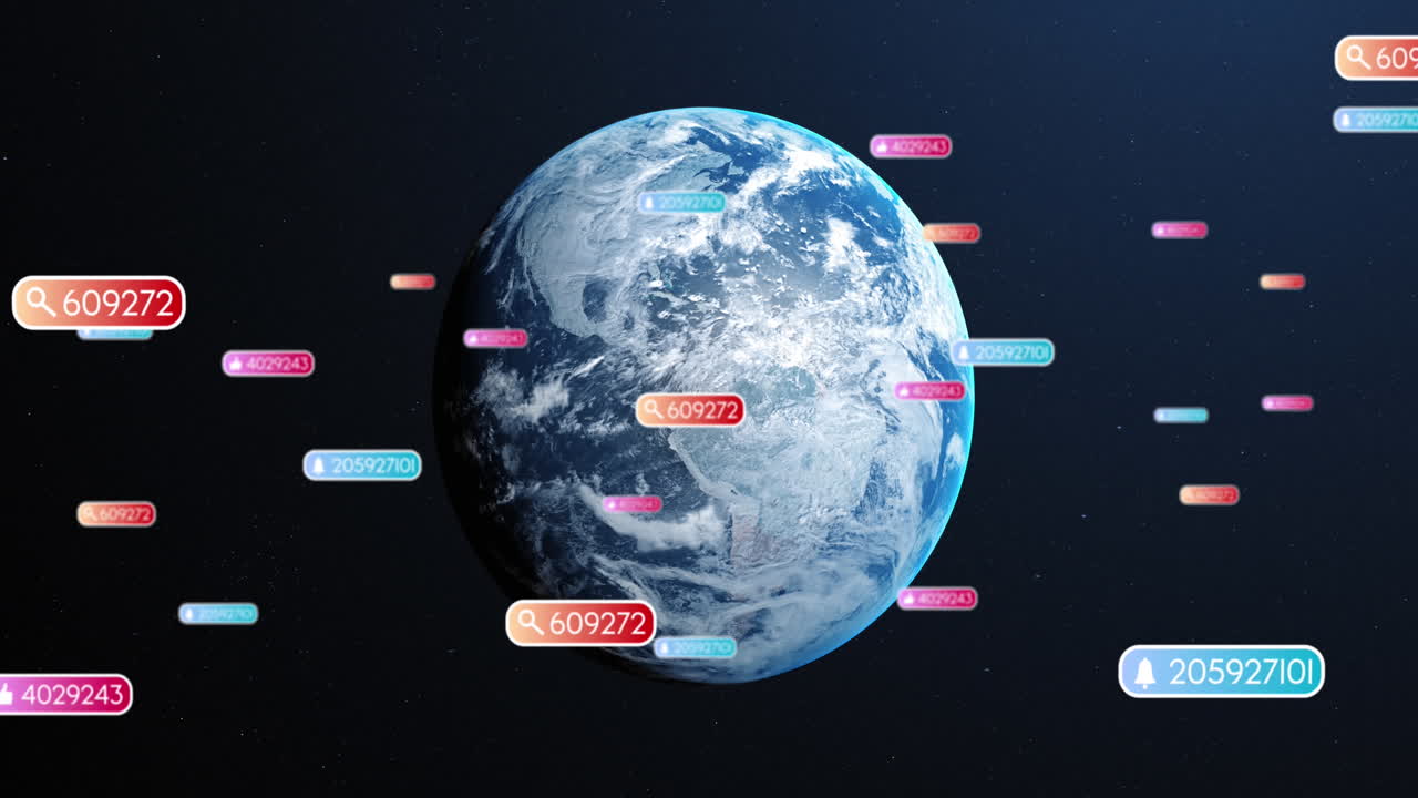 анимация текста социальных сетей на баннерах по всему миру