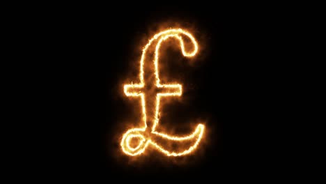 pound sterling symbol of burning flame. british pound symbol made from fire flame. flaming burn font or bonfire alphabet text with sizzling fiery shining heat effect. 3d rendering.