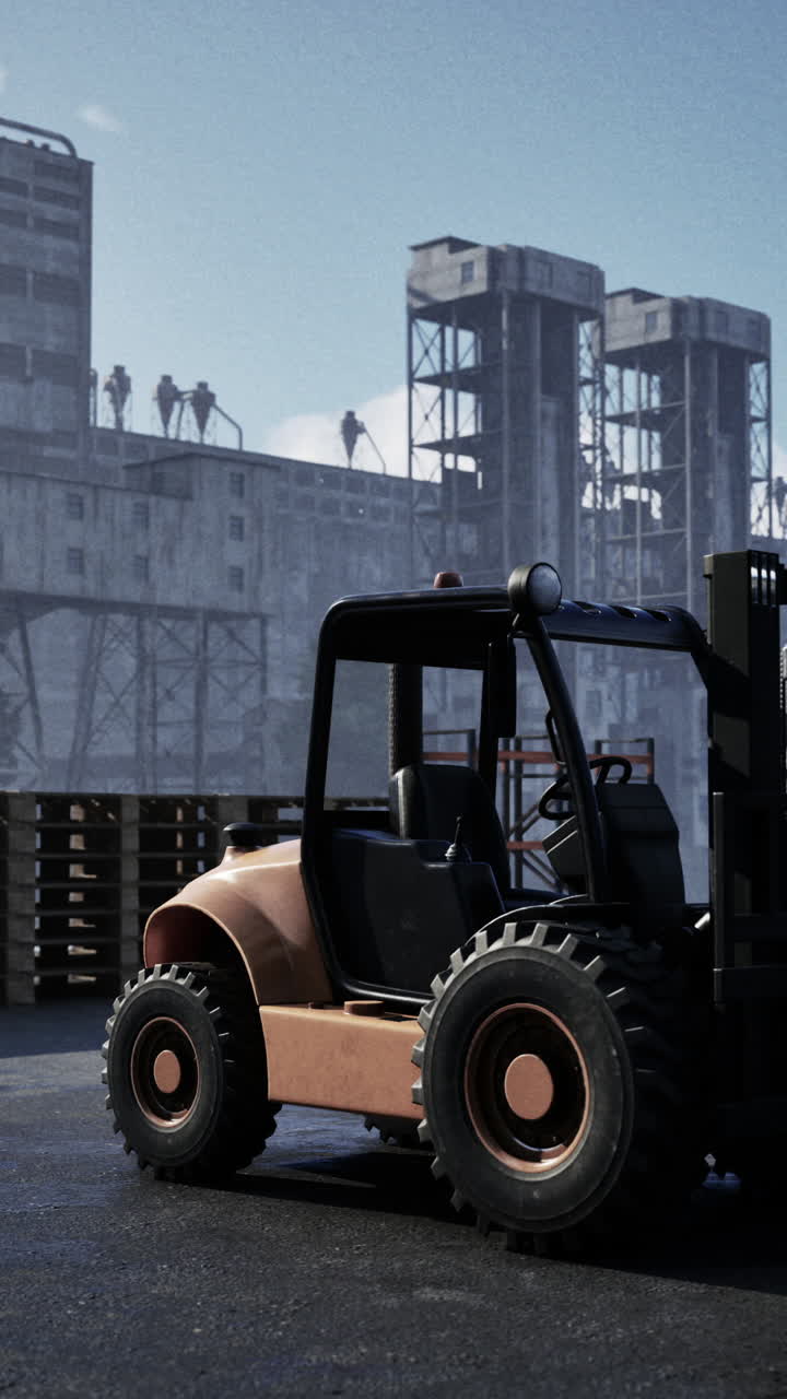 Forklift in a warehouse