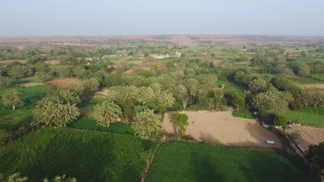 Vuelo-Aéreo-De-Drones-Sobre-Tierras-De-Cultivo-De-Un-Pueblo-En-India