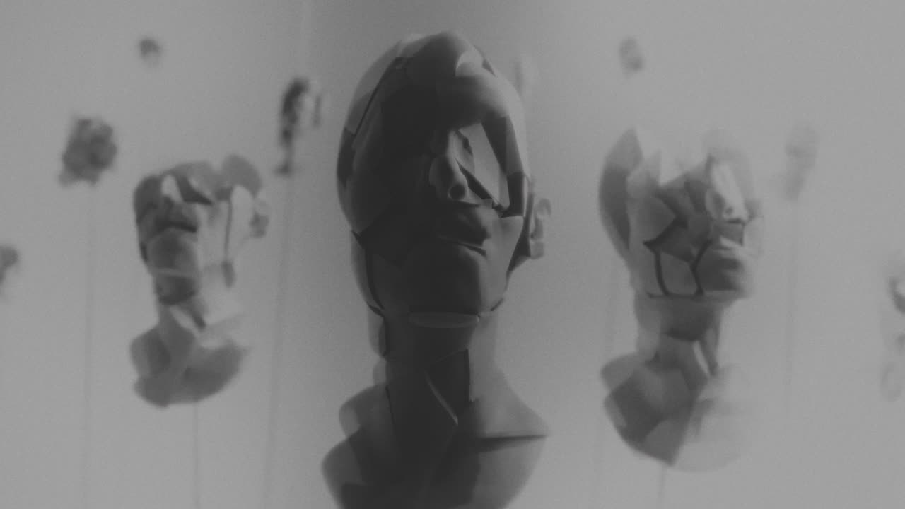 Broken mannequin head shells in xray