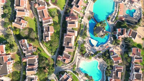 Aerial-view-of-a-luxury-hotel-along-the-coast-Hotel-Princess-Fuerteventura,-Canary-Islands,-Spain