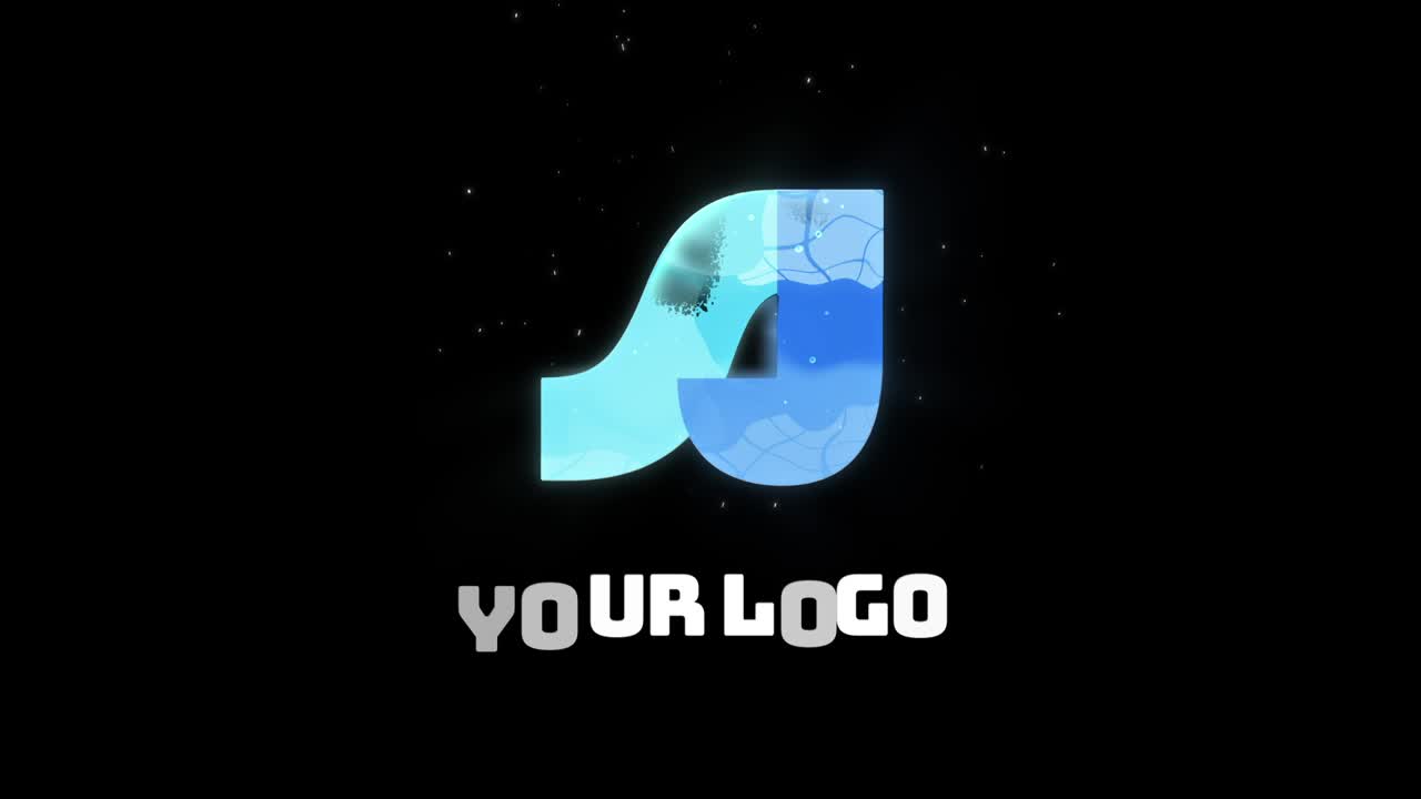 Animazione di Rivelazione Logo Liquida con Bolle Blu Astratte