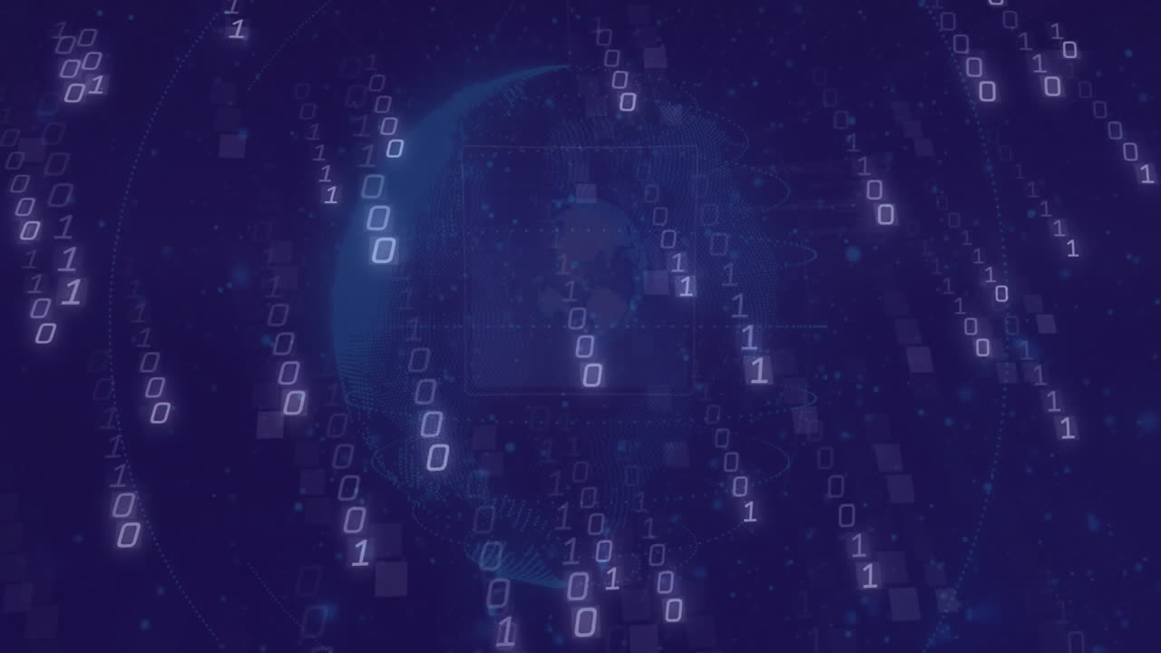 Animation of binary coding over globe