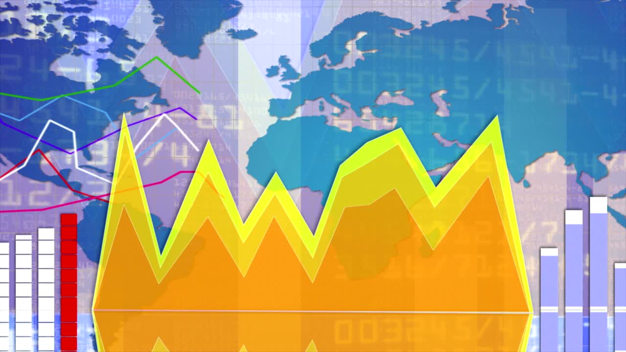 animación de representación de conceptos de negocio, gráficos y gráficos, fondo, bucle