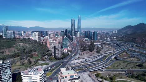 aerial landscape of santiago chile near andes mountains