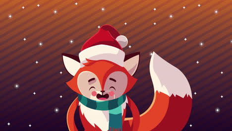 merry christmas animation with fox