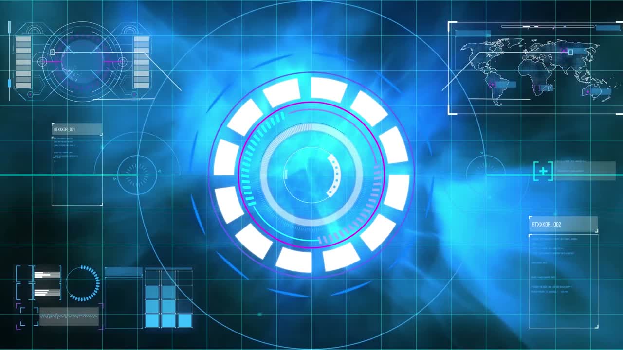 Animasjon av skanning og databehandling med verdenskart i bakgrunnen