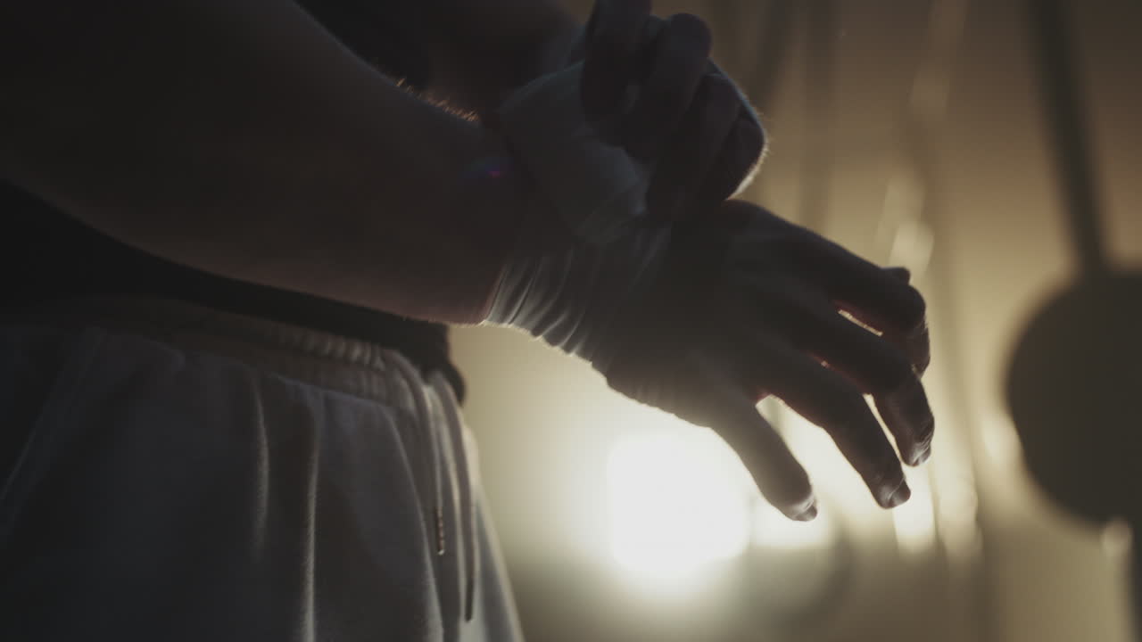 권투 경기 를 준비 하는 운동 선수