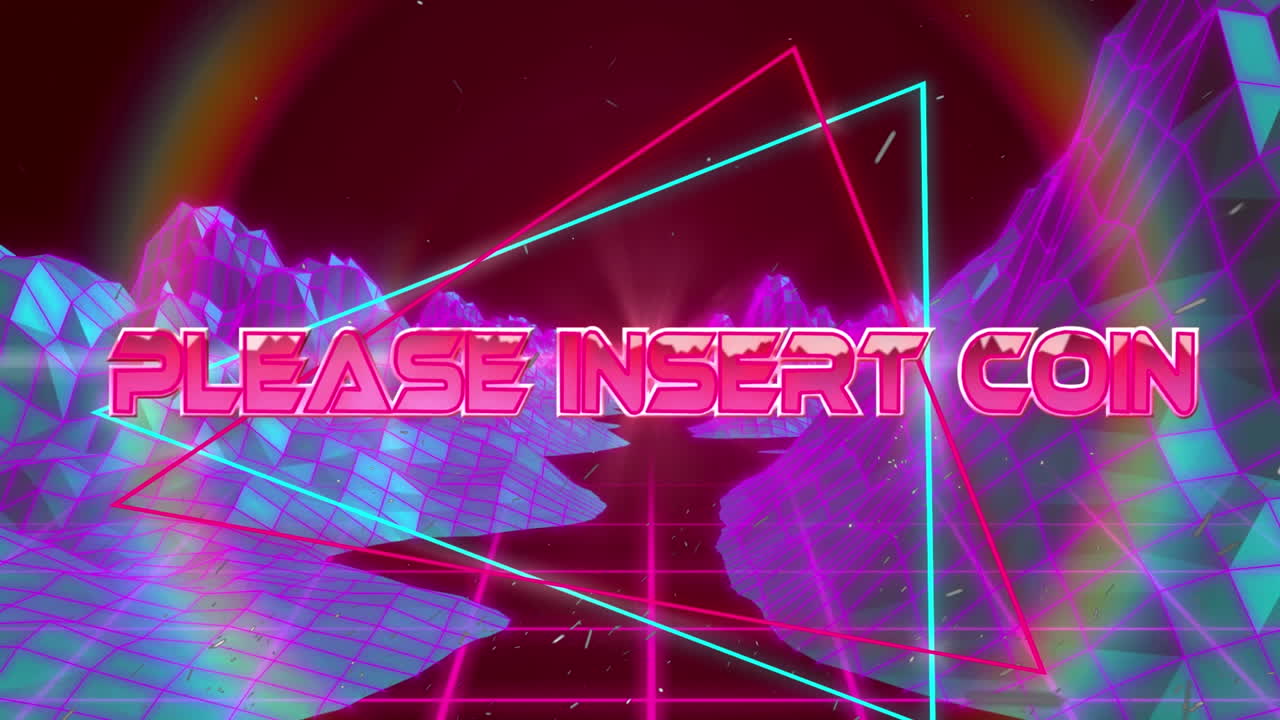 삼각형과 산 위에 동전을  ⁇ 입하십시오.