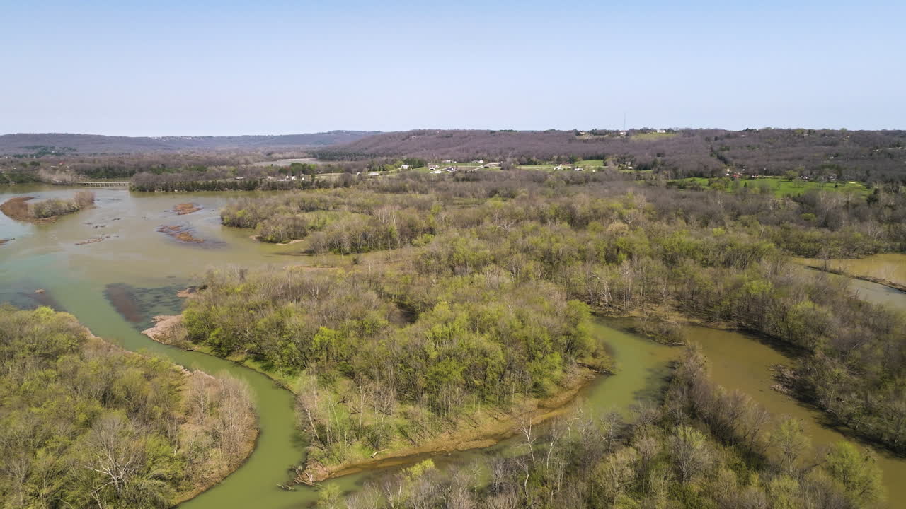 Aerial View Of Middle Fork Of White River In Southern Lake Sequoyah In Arkansas, USA