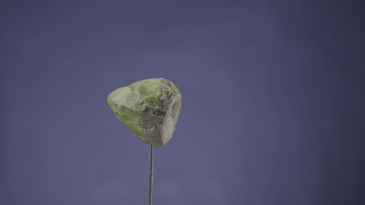 pistacho girando con bucle en la pantalla azul para la llave de croma