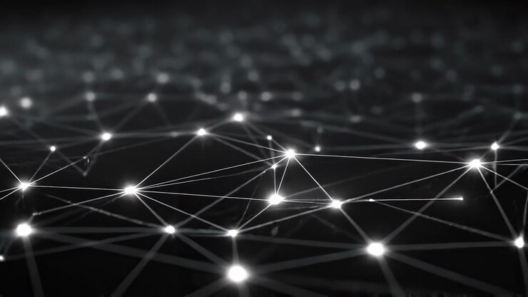 Rete digitale astratta dinamica con connessioni luminose
