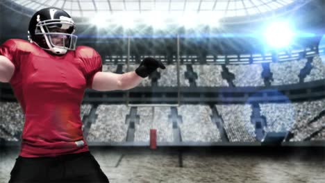 Tackled-american-football-player-launching-ball-
