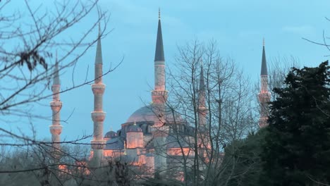 blue mosque, istanbul, turkey, beautiful view just after sunset