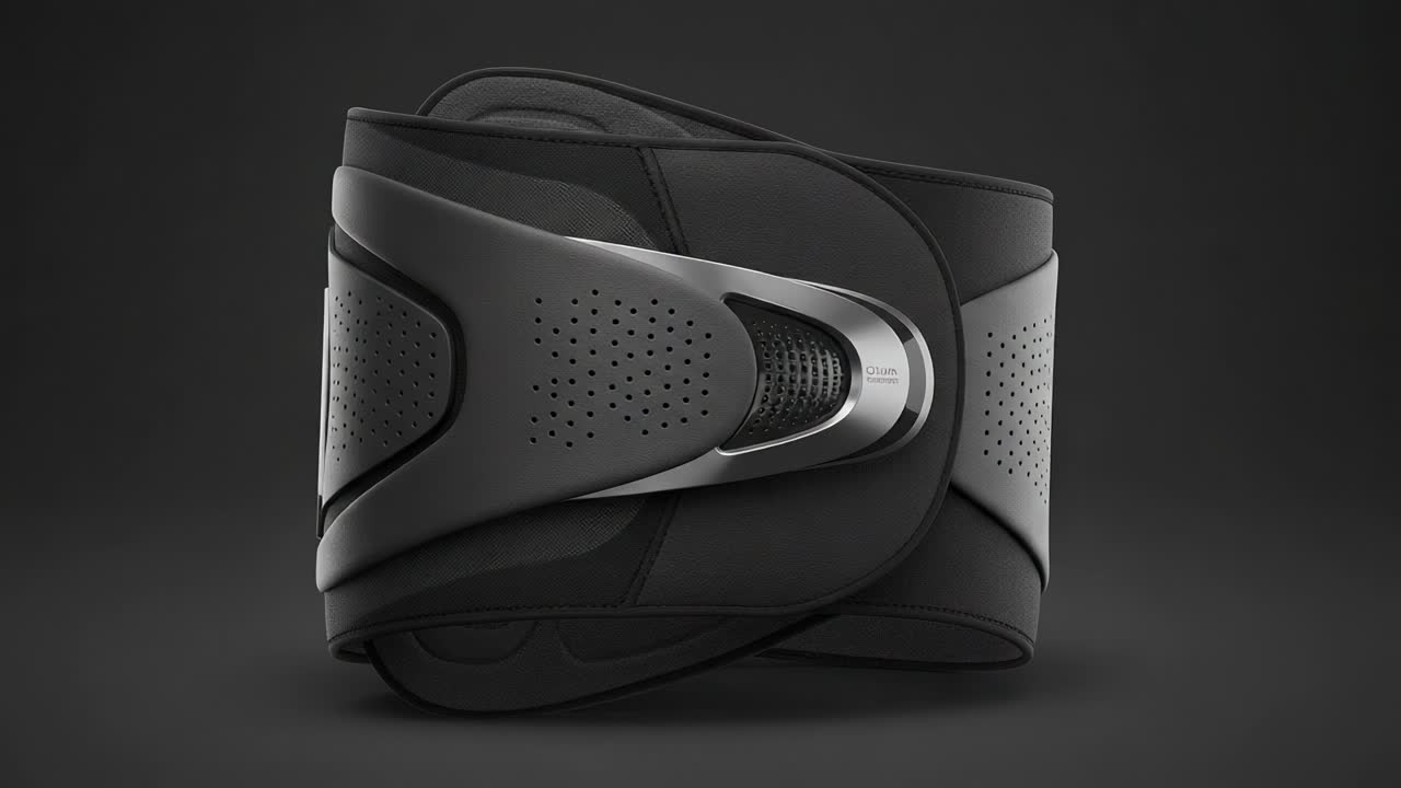 Innovative Black Abdominal Support Belt Featuring Advanced Design for Comfort and Stability During Physical Activities and Workouts