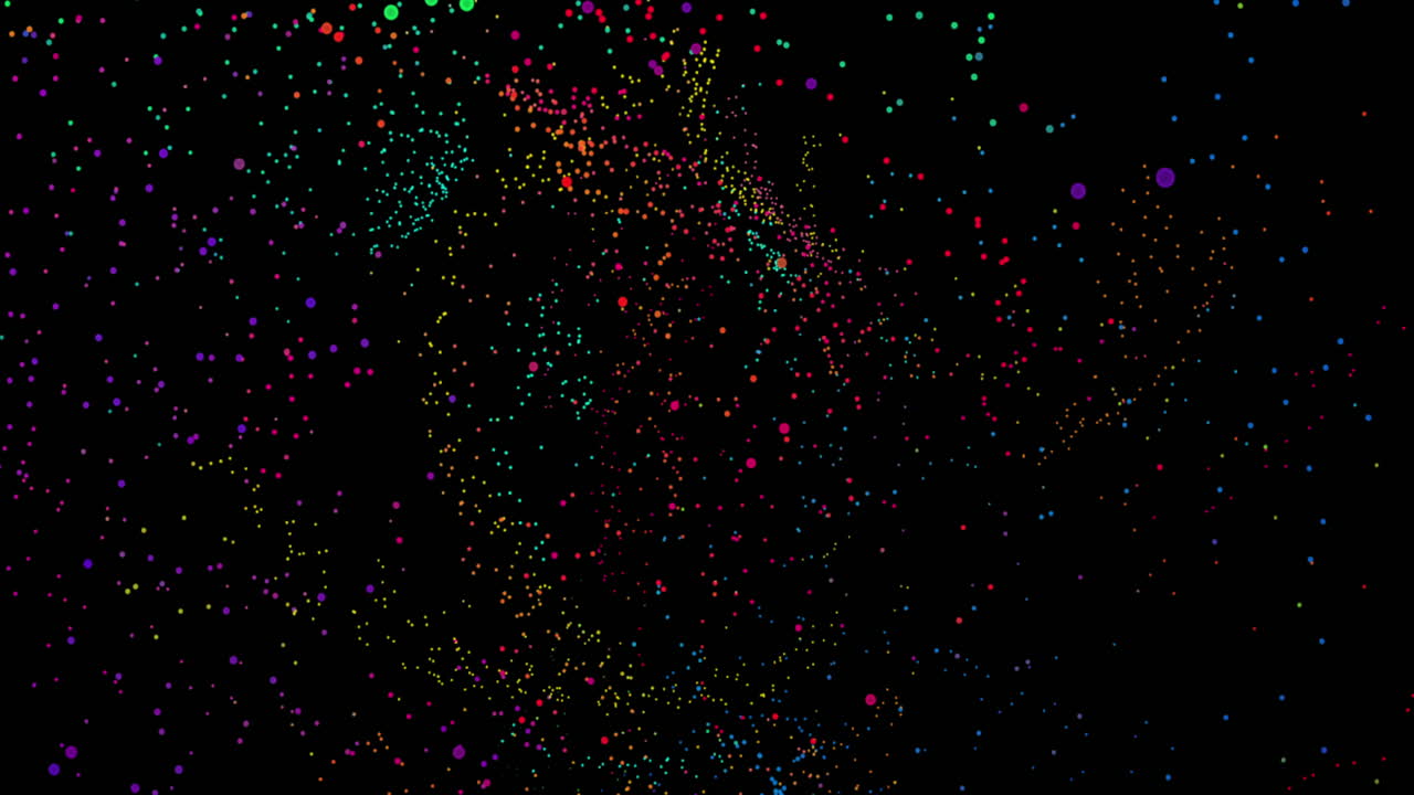Colorful Abstract Dots on Black Background