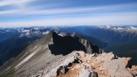 First-Person View from a High Mountain Summit Ridge
