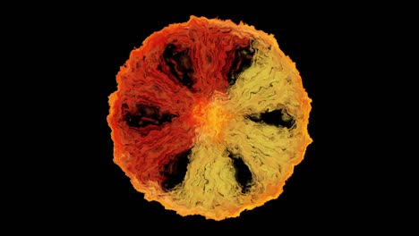 animación de rueda de fuego en movimiento abstracto en forma de círculo