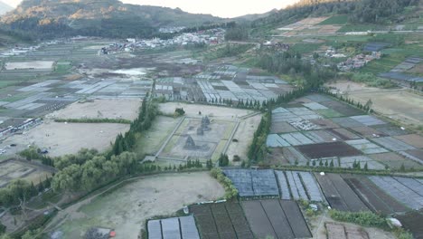 aerial view of one of the earliest hindu temples in central java, the arjuna temple