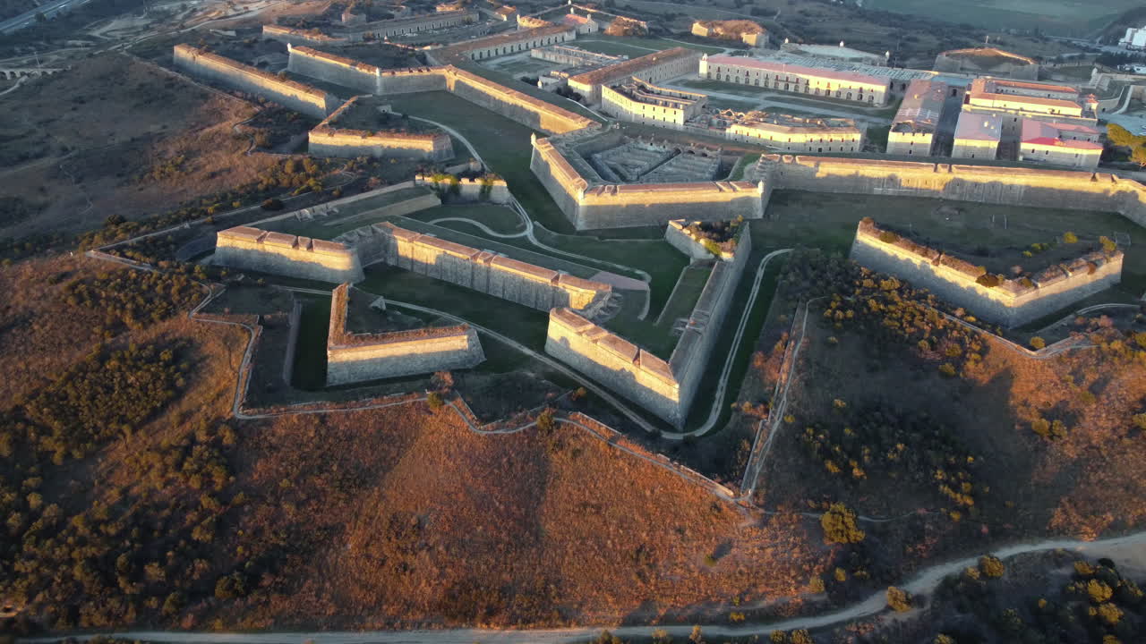 Aerial View of a Historical Fortress